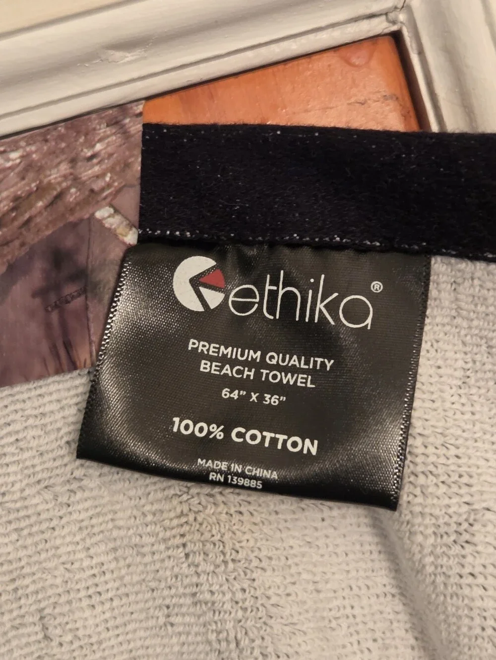 Ethika Logo Black White thick cotton beach towel NWOT